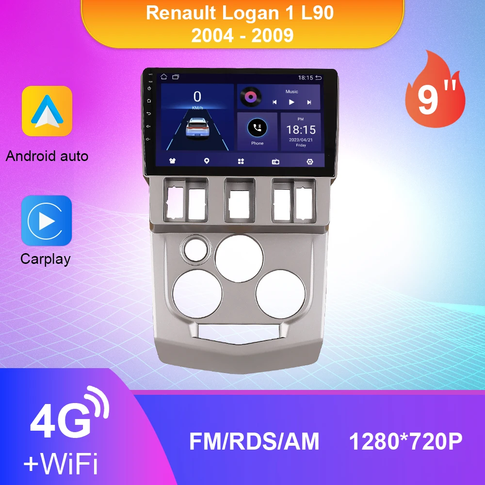 Radio Multimedia para coche Android Urbanroad para Renault Logan 1 L90 2004-2009 navegación GPS Carplay WIFI 4G cámara DSP 2Din WIFI