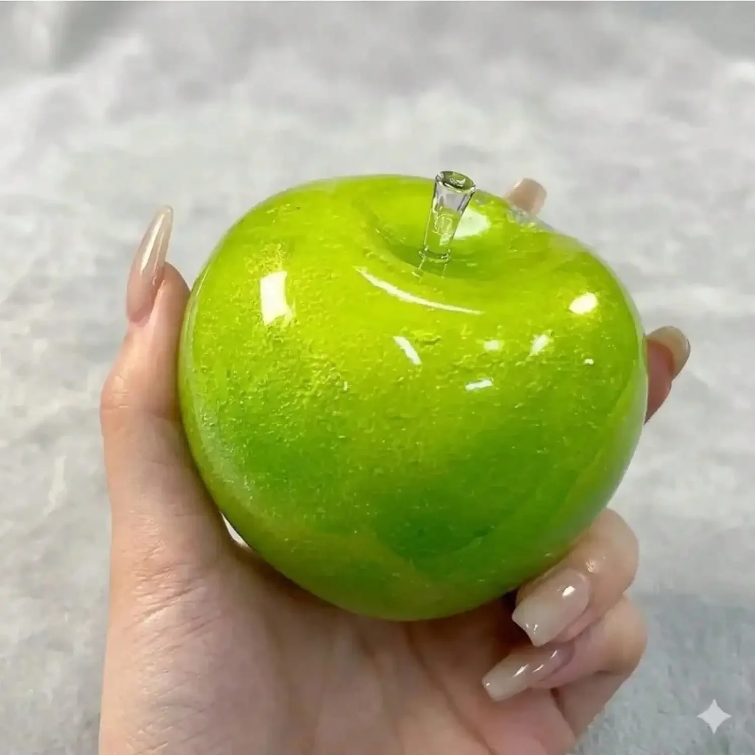 A Green Apple Slushie Crunchy Moldable Sensory Hand Toy, Non-Rebound Relaxation Item For Medium Grip Strength
