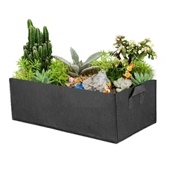 1pc Felt Grow Pots Rectangle Growing Pots Fabric Planting Bags Flower Planter Bags Outdoor Garden Vegetable Planting Container