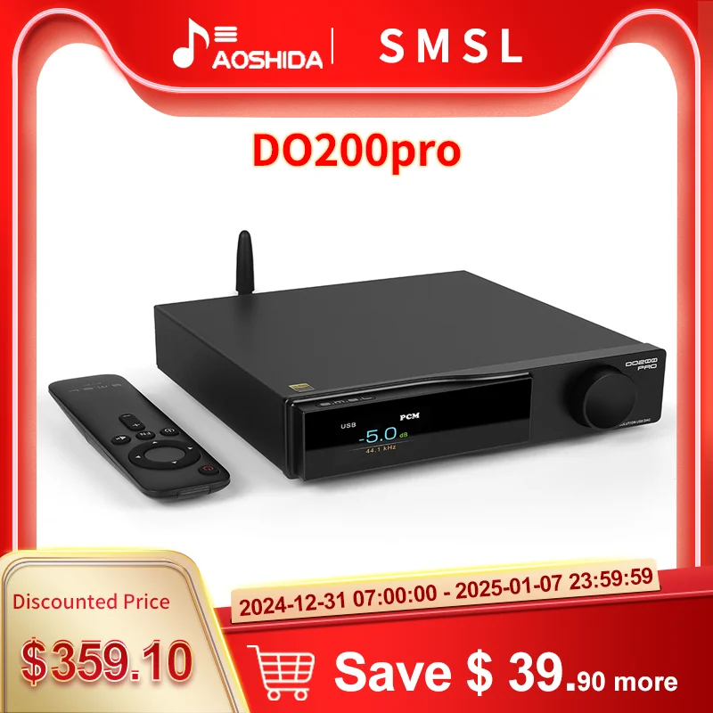 SMSL DO200 PRO HiFi Balanced Decoder 12x CS43131 DAC Chips Full MQA Decoding Hi-res Pre-amp Bluetooth5.1 HDMI-ARC For PS5 Switch