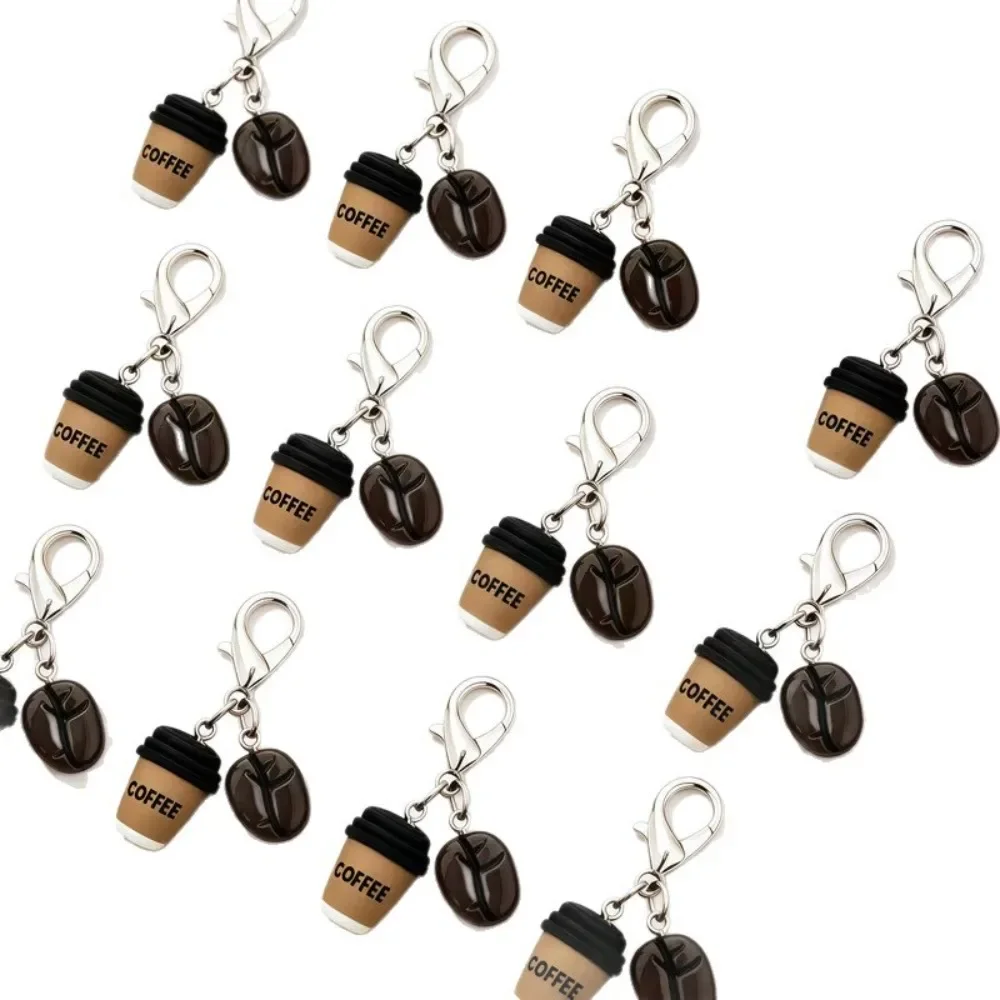 2D Flat Coffee Cup Coffee Keychain Creative and Personalized Bean Pendant Bag Jewelry Gift Hanging Decoration for Best Friends