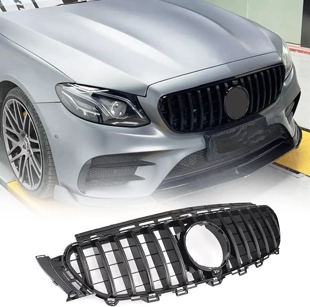 Car Front Grille for Mercedes Benz E-Class W213 E200 E250 E300 E350 E400 E43 AMG E500 E550 2D 4D 2016-2019 Grill With Camera