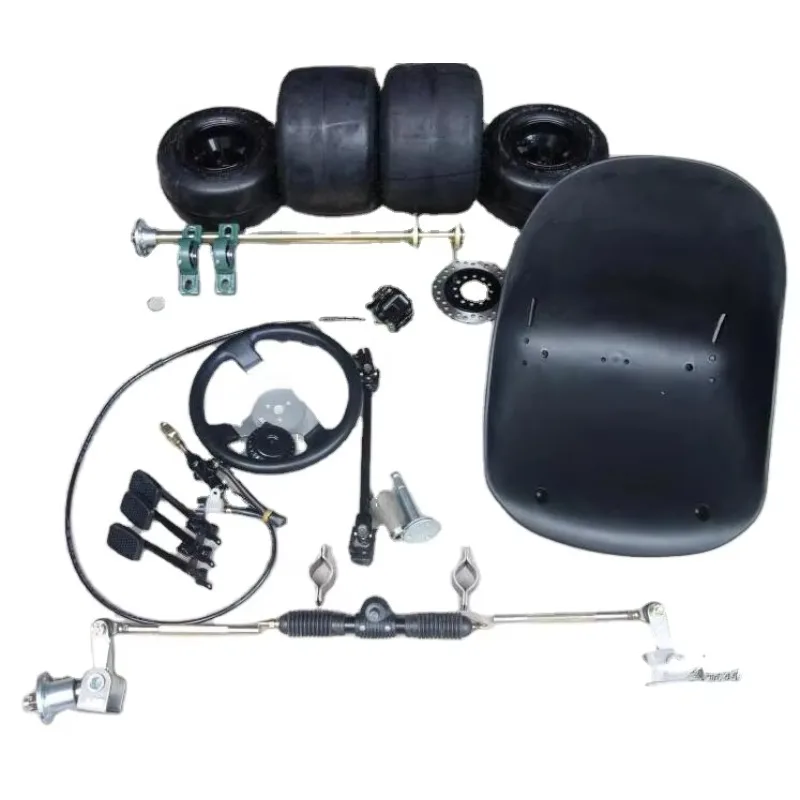 GO KART KARTING Buggy UTV 5 Inch Wheel 1M Rear Axle Steering Tie Rod Steering Wheel Seat Gear Rack Pinion ATV Swingarms