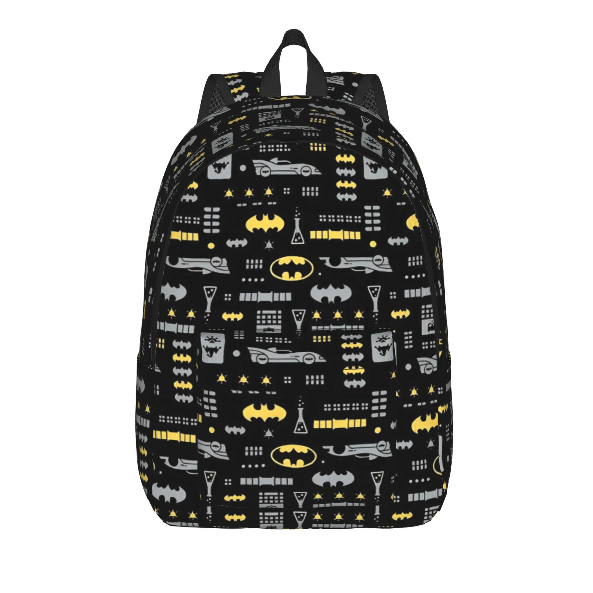 CartoonBatmans Pattern Backpack for Men Women Casual Student Hiking Travel Daypack  College Shoulder Bag Durable
