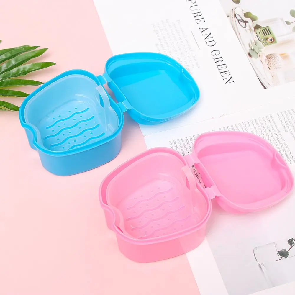 

Контейнер для хранения вставных зубов с подвесной сеткой, корзина для промывки полости рта, коробка для протезов, чехол, продукт для ухода за здоровьем