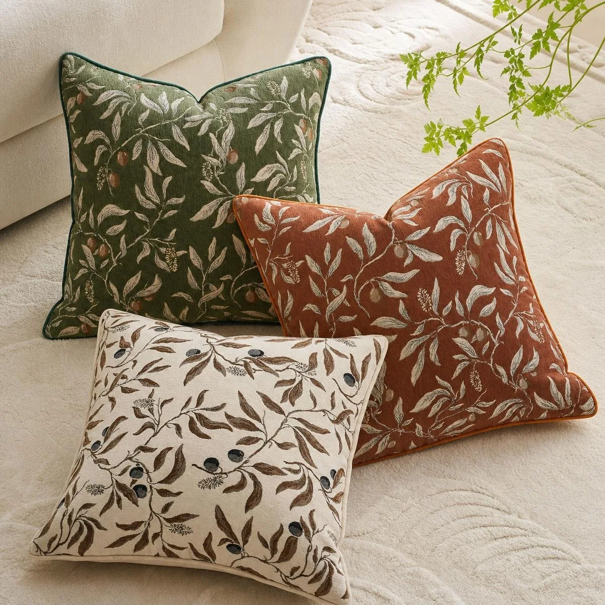 1pc jacquard decorative pillowcase 45x45 50x50cm classic leaf design sofa cushion cover throw pillow cover room decor office car
