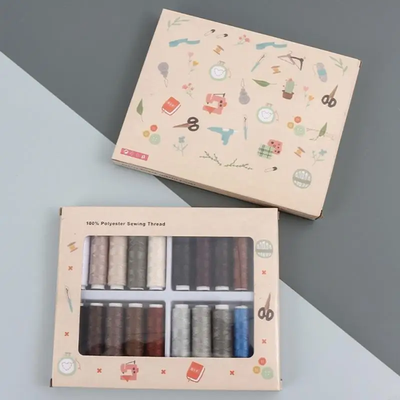 Cotton Yarn Collection 20 Paletted With Bobbins Sewing Pack