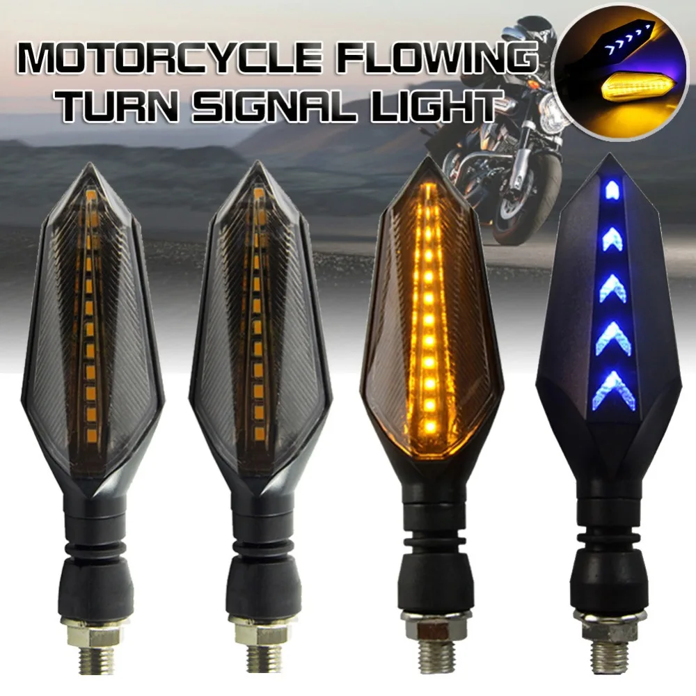 

Motorcycle Led Turn Signals Light Sequential Flowing Flash Turn Signal Lights 17LED Amber Running Lamp Motorcycle Indicator Lamp