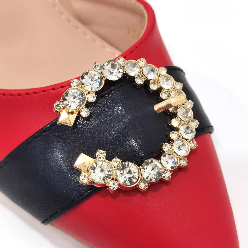 Latest Fashion Black + Red Color Beautiful Rhinestone Design Party Women's Shoes And Bag Collection