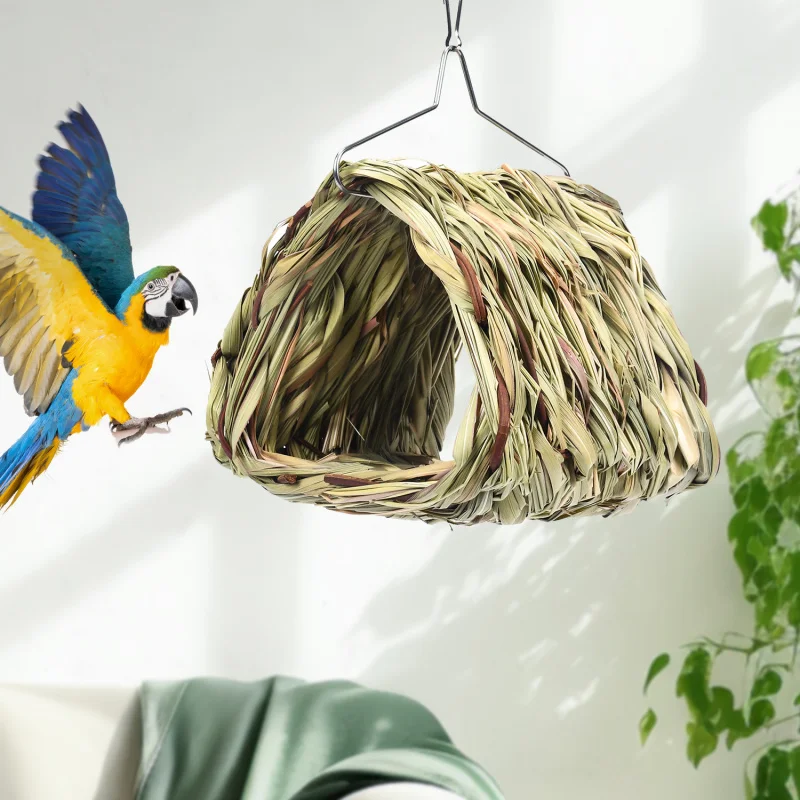 

Jungle Theme Bird Hammock & Swing - Natural Rope Perch for Cockatiels/Budgies, Parrot Resting & Play Toy (CE Certified)​