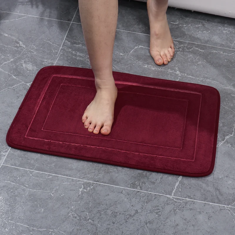 Bathroom Foot mat Memory Foam Pad Cobblestone Embossed Bathroom Bath Mat Non-slip Carpets Rapid Water Absorption Shower Room Mat