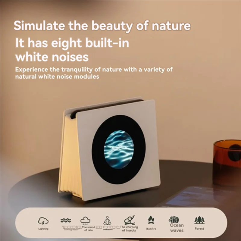 كلمات ديناميكية جديدة من الفينيل عائمة على آلة صوت بلوتوث على الساعة الرقمية الرجعية مع 8 أصوات صامتة #2