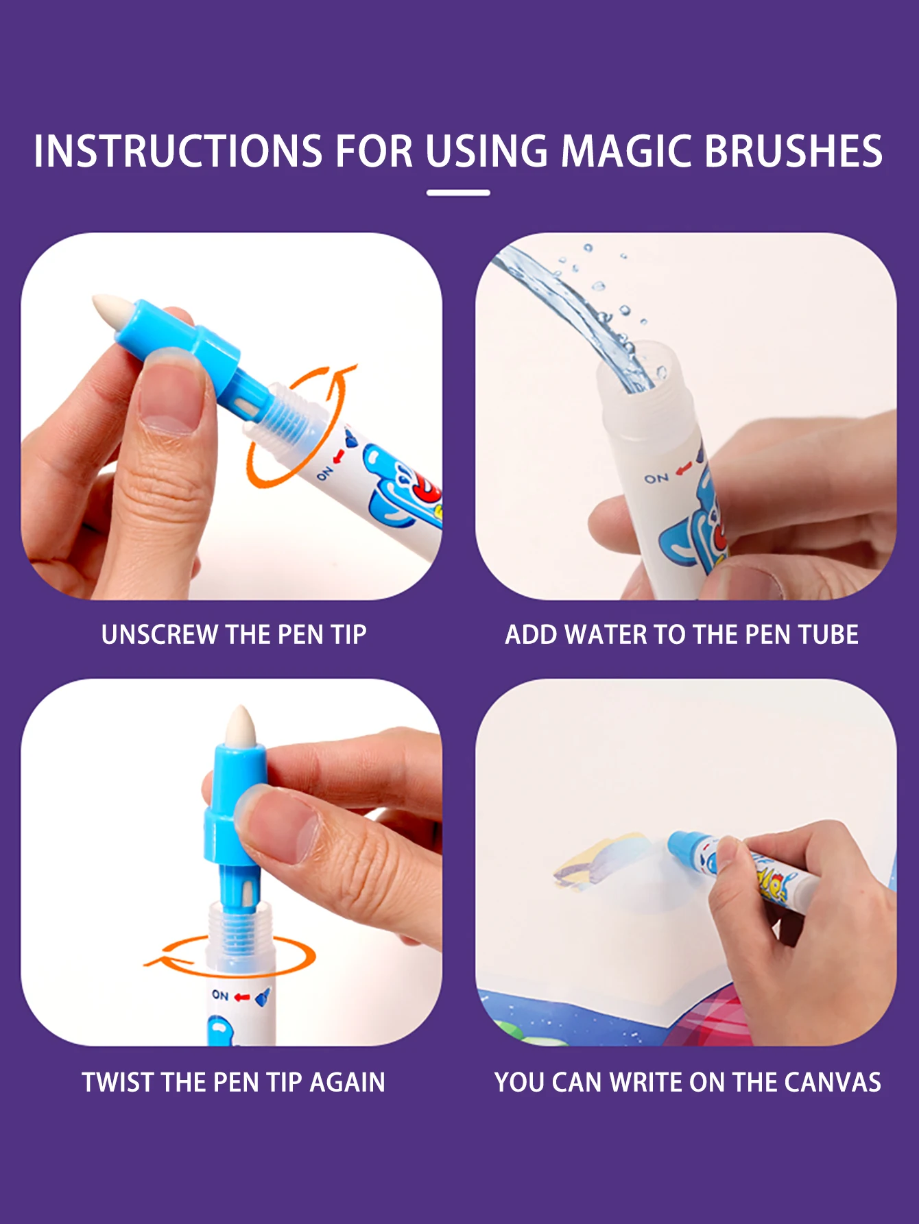 قماش مائي مضيء للأطفال، بطانية جرافيتي ألغاز، لوحة رسم وكتابة قابلة للطي، ألعاب تعليمية مونتيسوري #3