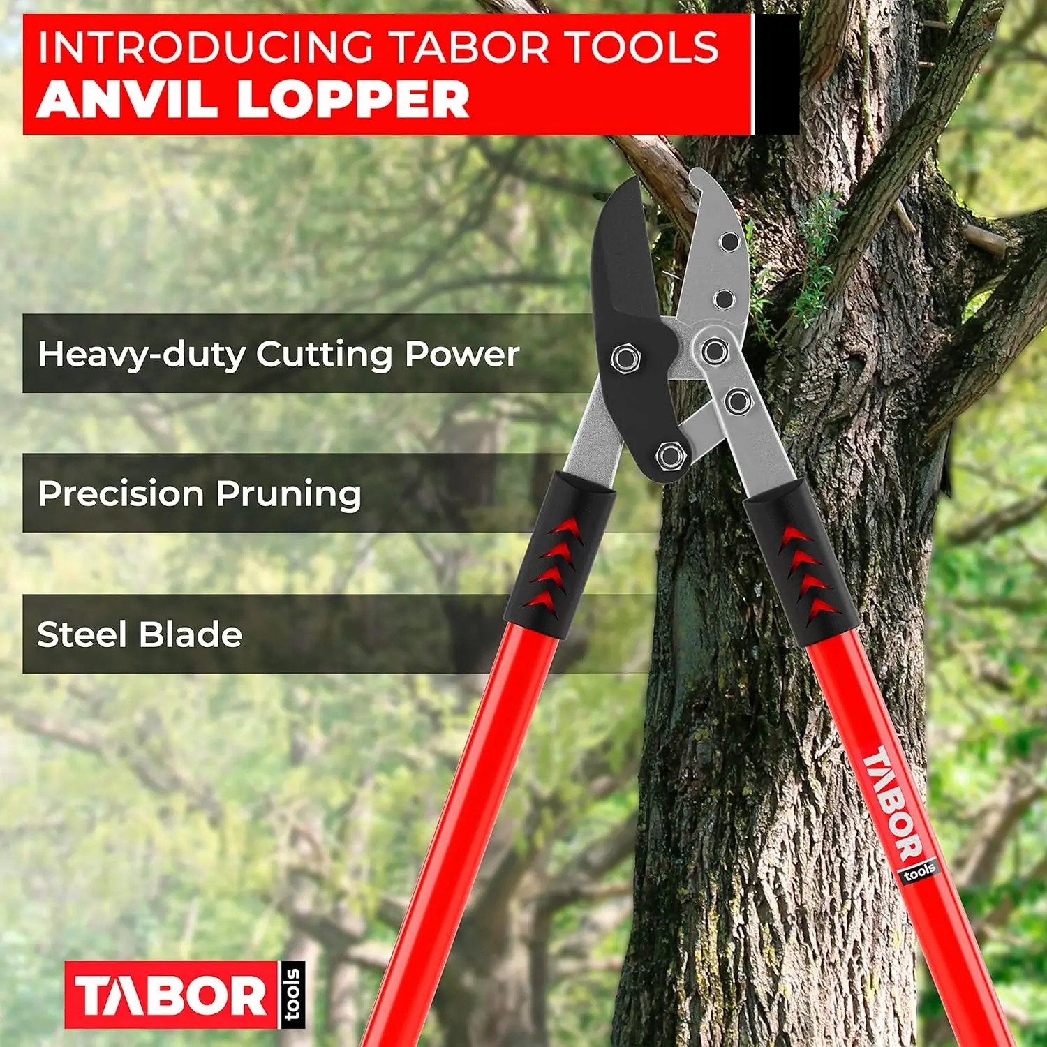 GG12A Anvil Lopper with Compound Action, 30 Inch Tree Trimmer, Branch Cutter with ⌀ 2 Inch Cutting Capacity,