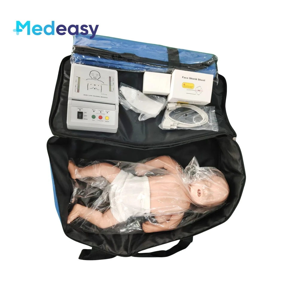 Medical Nursing Training Infant CPR Manikin with Digital Controller Voice Prompts Feedback System Baby First Aid Simulator