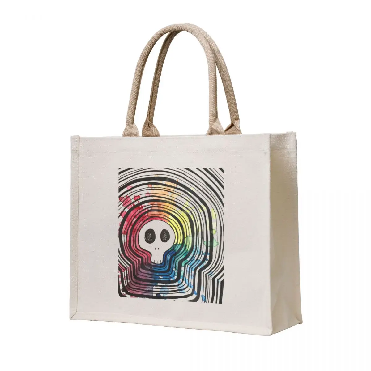 

Rainbow Skull Tote Bag canvas tote bag Cloth bags Fabric bag
