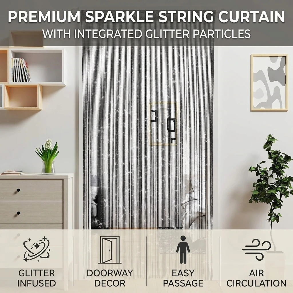 2x1m Glitter Door Curtain Sparkling Tassel Decorative Curtain For Doors And Windows Festival Party Home Decor Christmas Decors view 4