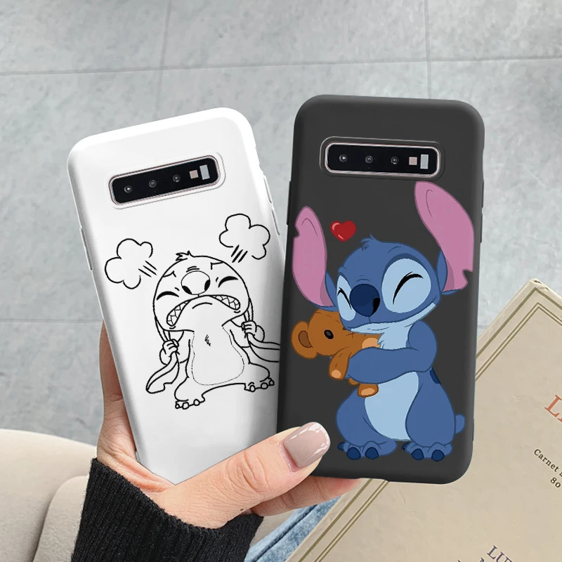 Cartoon Lilo & Stitch Love Case For Samsung Galaxy S10 S 10 Plus S10E Phone Cover Cute Soft Funda Coque For Samsung S 10 E S10+