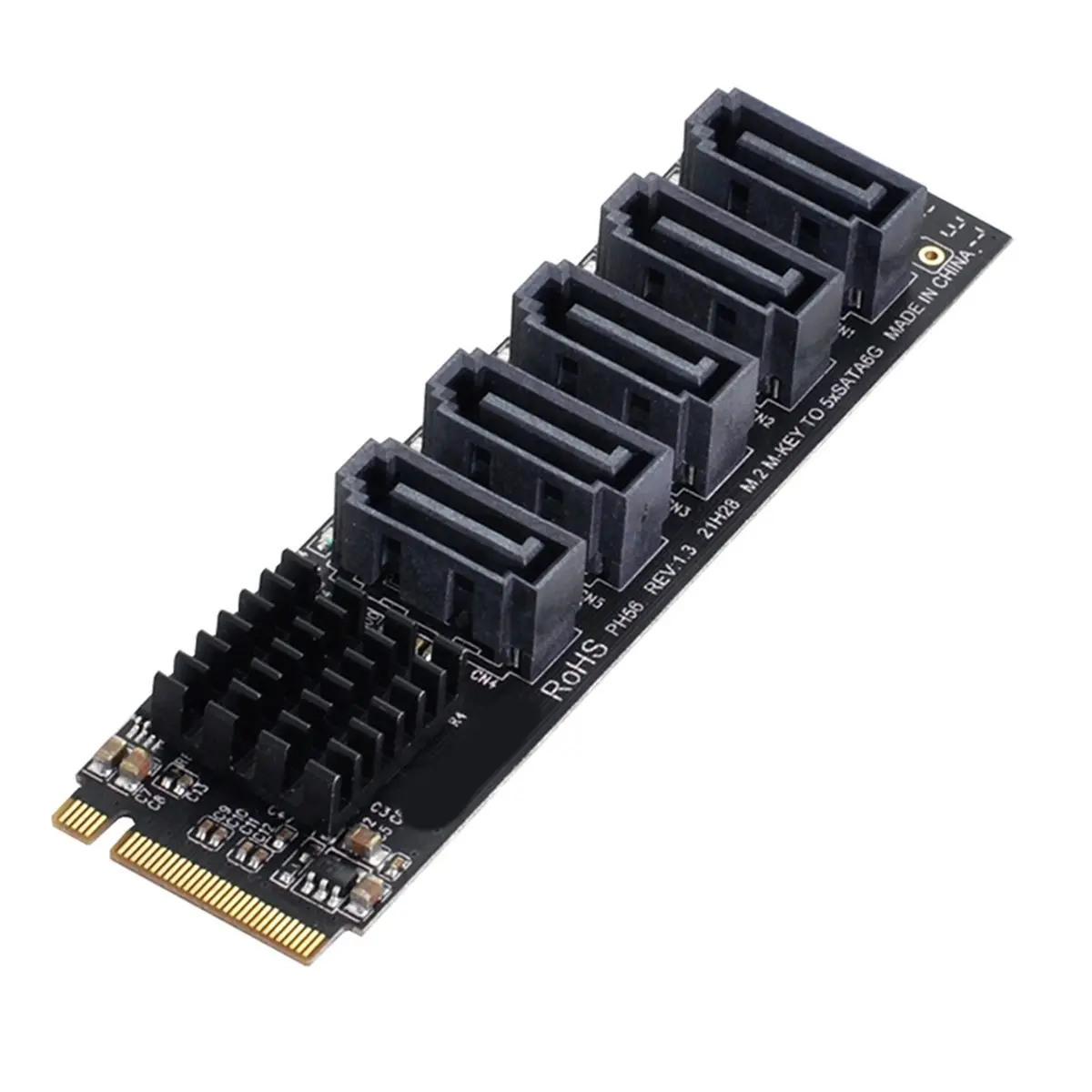 AA19 M.2 M KEY Nvme to 9 Ports SATA 3.0 Adapter 6Gbps M.2 NVME to SATA 3.0 Converter Hard Disk Capacity for Desktop PC