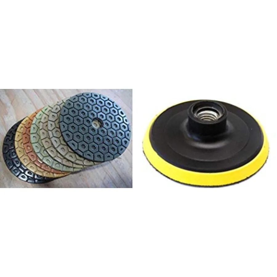

7-Inch Diamond Polishing Pad 12+1 Abrasive Disc for Granite Marble Glass Concrete Quartz Travertine Sanding Floor Grinding Buff