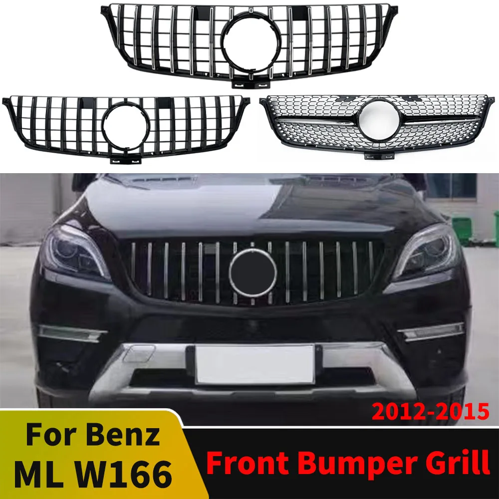 

Для Mercedes Benz ML W166 2012-2015 Like ML320 ML350 ML400 Стиль Обновление Маска Решетка Переднего Бампера Решетка Решетка Тюнинг Впускная Сетка