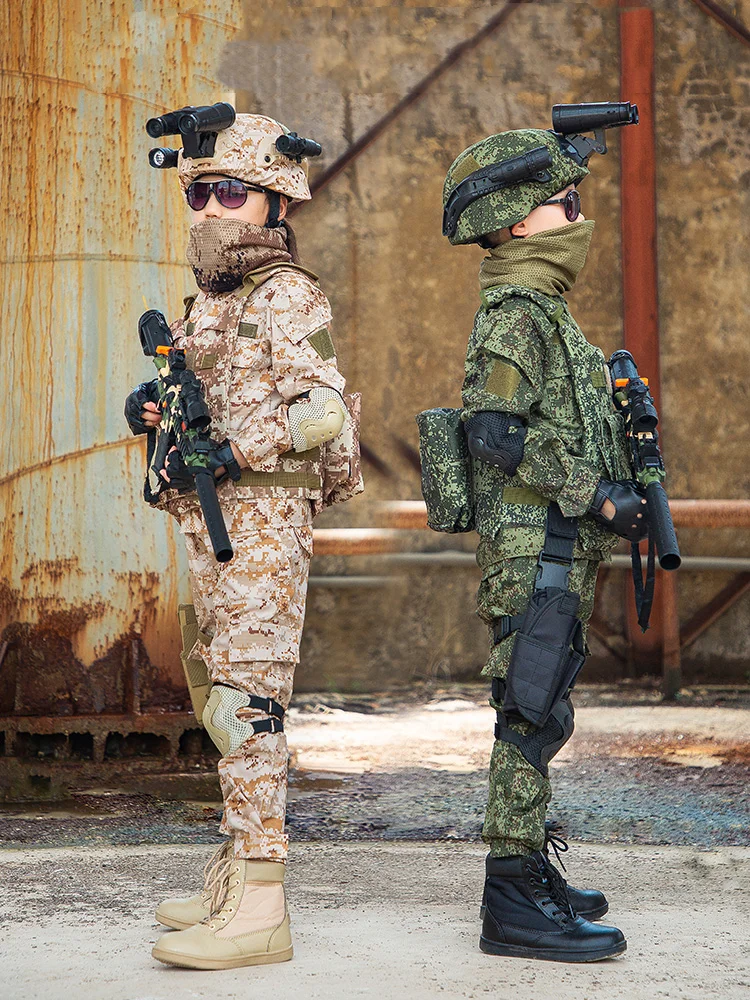 Imagem -02 - Camuflagem de Forças Especiais para Meninos e Meninas Uniformes de Treinamento em Acampamento Infantil Tático Presentes de Férias Novo Emr Verão