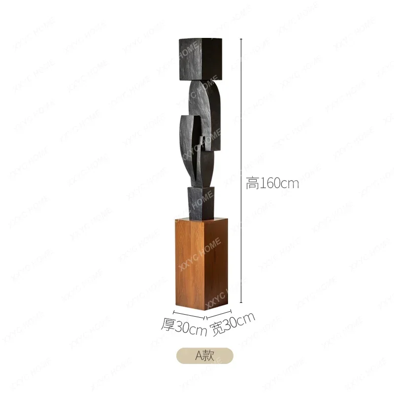 A  A50 Wabi sand wind abstract wood carving floor ornaments B & B, entrance decoration solid wood art sculpture installation