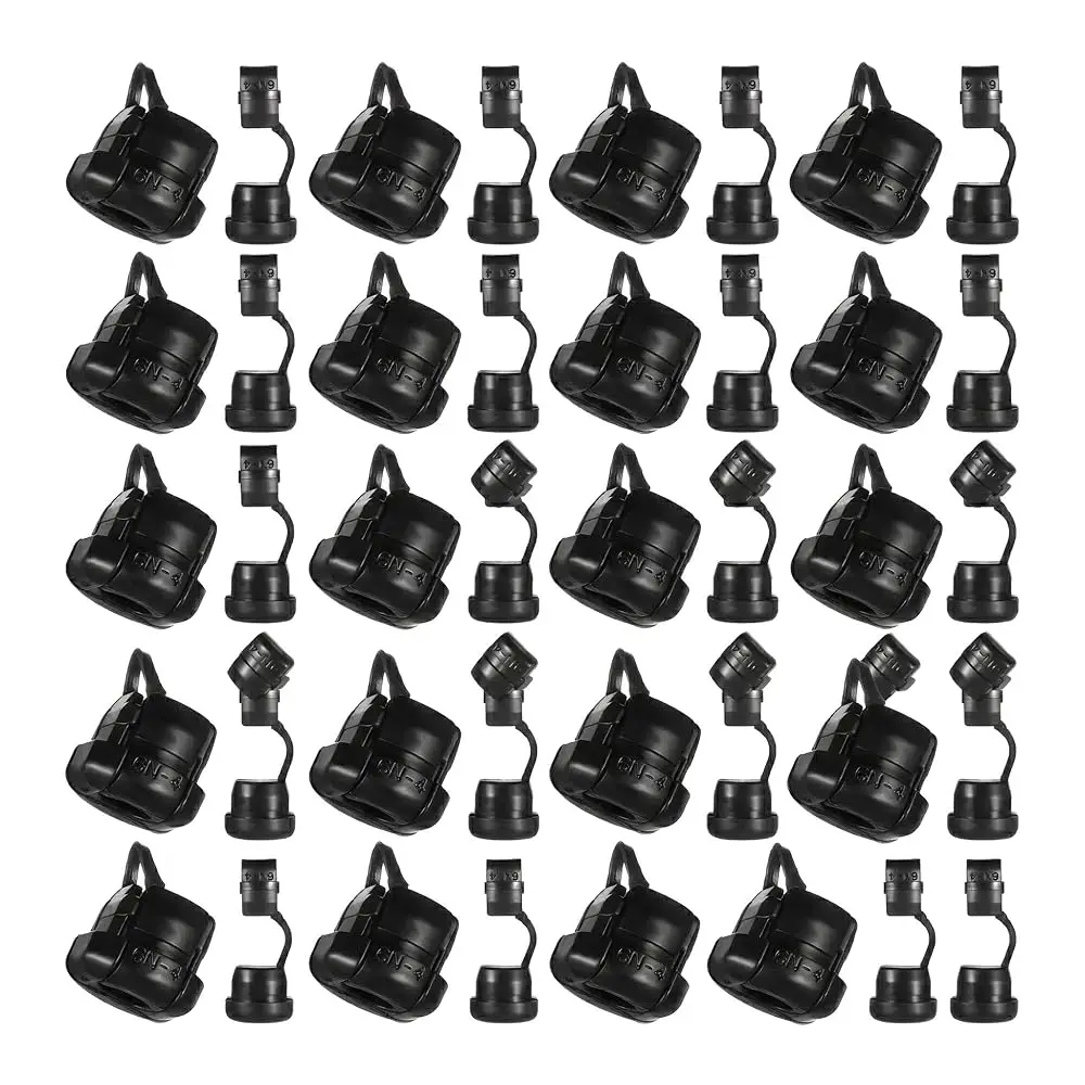 

60 шт. черных нейлоновых изоляционных втулок для кабеля, защитные зажимы для электропроводки, офисные крепления