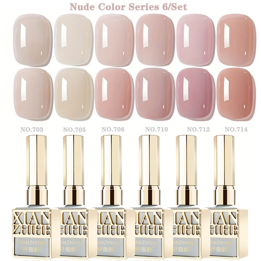 6 teile/satz Rot Weihnachten Nagel Gel Polnischen Kits Einfarbig Glitter Schwarz Weiß Rot Soak Off UV Semi-Permanent lack Nagellack N