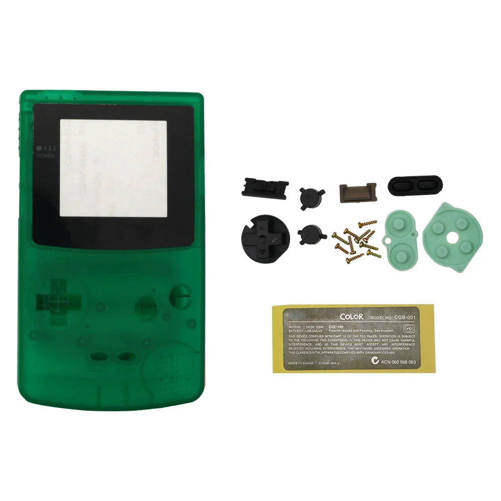 Новый высококачественный пластиковый оригинальный корпус для Game Boy, сменный цветной корпус с кнопкой, проводящий клей и наклейки