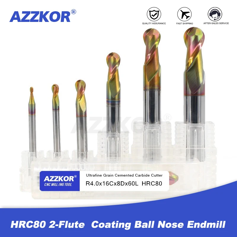 

Milling Cutter Cutting Stainless Steel Alloy Coating Tungsten Steel Tool Cnc Maching Hrc80 Ball Nose Endmill Top Machine Endmill