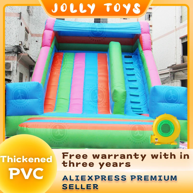 Double slide children's outdoor inflatable slide castle, inflatable obstacle slide castle