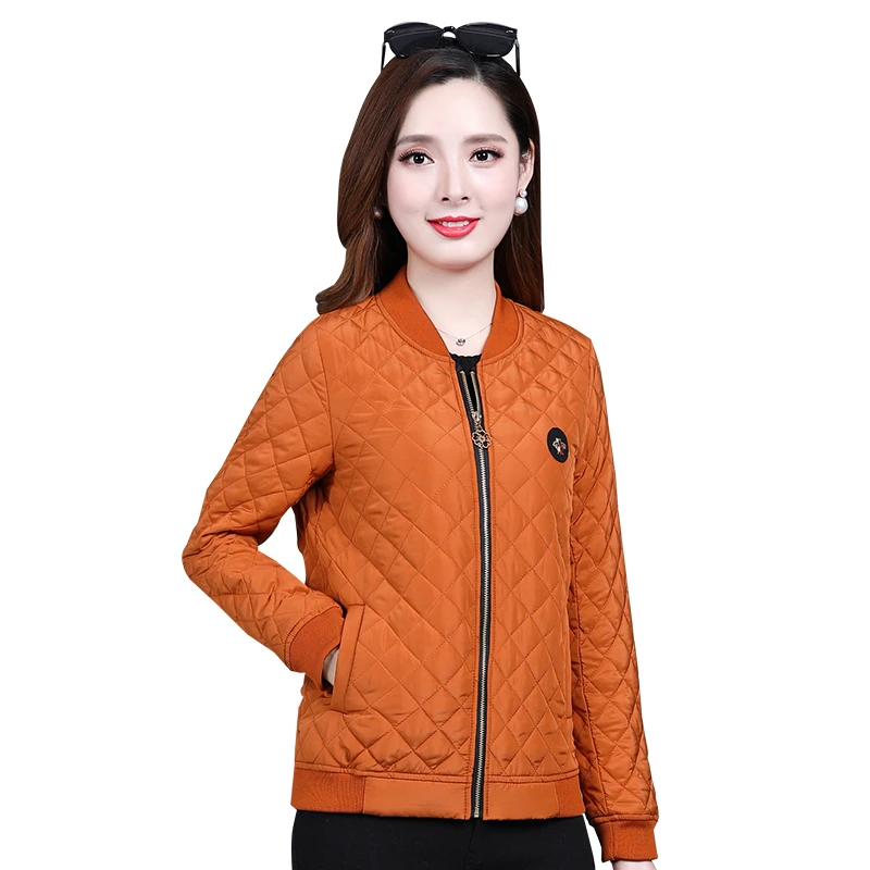 Thin Autumn Coat V-neck Quilted Jacket Middle aged Women\'s Coat Cross over Warm Coat Mother\'s Gift