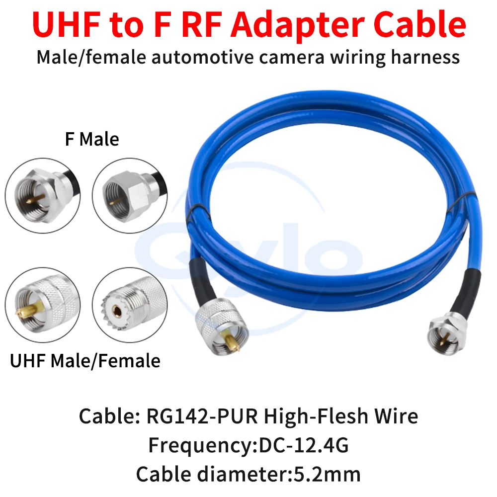 

UHF to F-Type RF Test Cable RG142-PUR High Flexibility Cable UHF to F-Type Male/Female High-Frequency Cable UHF to F (1 pcs)