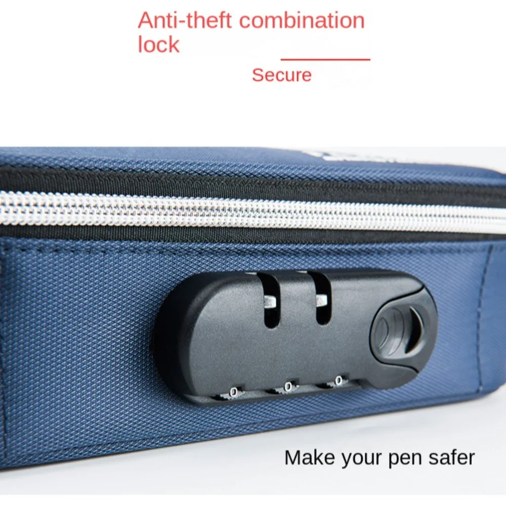 Large Capacity School Case Password Lock Pencilcase Solid Color Pencil Case Durable Pencil Box Portable Pen Holder School Statio