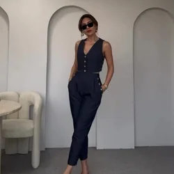 Women Matching Sets Business Pant Sets Commuting Elegant Waistcoat and Casual Trousers 2ps Spring Two Piece Sets Womens Outifits