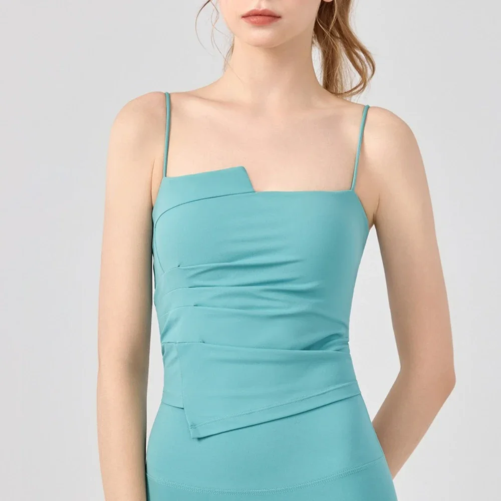 

MIML топы женские 2025 жилет для йоги тренажерный зал спортивная одежда женская нерегулярный дизайн Sensation открытый носимый ремень фитнес спорт