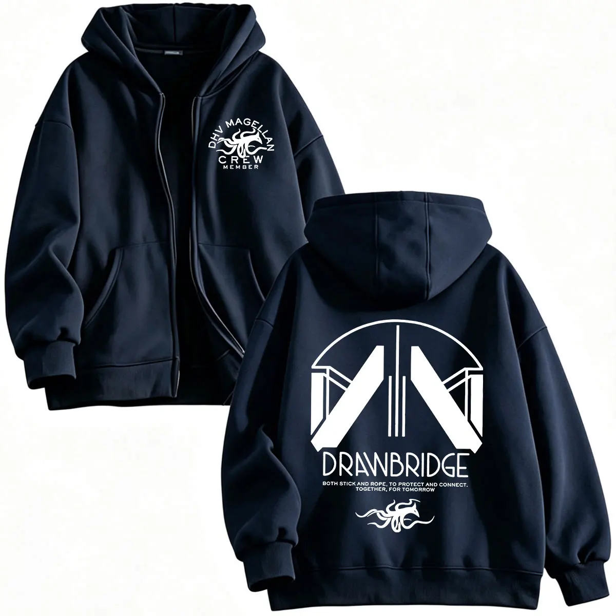 DHV MAGELLAN Crew Member Game DEATH STRANDING 2 on The Beach Zipper Hoodies Men Women Clothing Zip Up Hooded Sweatshirts Jackets
