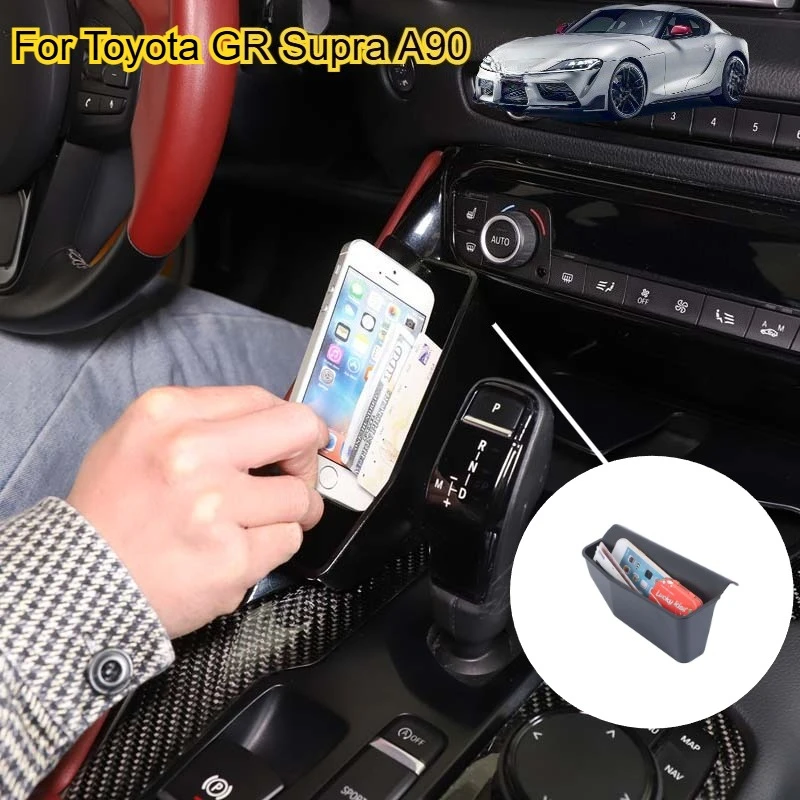 Ajuste para Toyota GR Supra A90 ABS 2019-2025, consola central de coche, caja de almacenamiento colgante lateral de cambio de marchas, bandeja organizadora, accesorios para coche