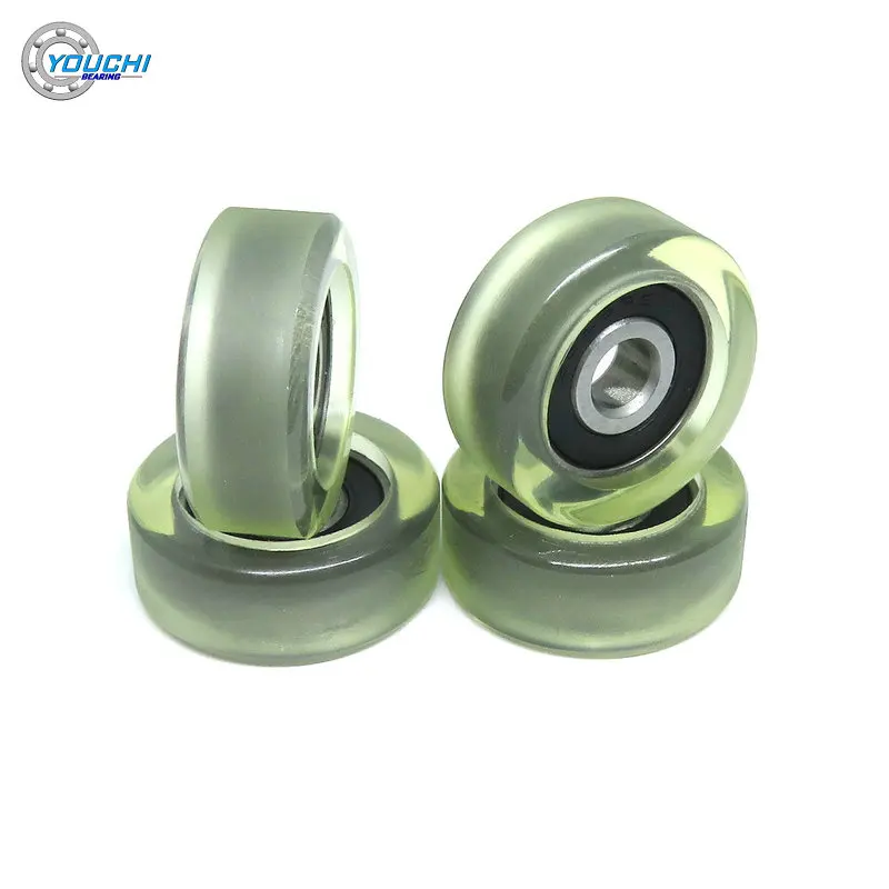 5pcs 6mm Bore 26mm Diameter PU Forming Bearing Pulley 6x26x10 mm PU62626-10 OD 26mm Soft Rubber Roller Polyurethane Coated Wheel