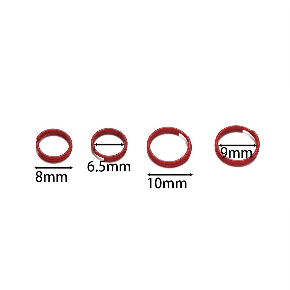 200 unids/lote 8mm 10mm coloridos anillos abiertos para saltar hallazgos doble círculo bucle conector de anillo para saltar para hacer joyería DIY