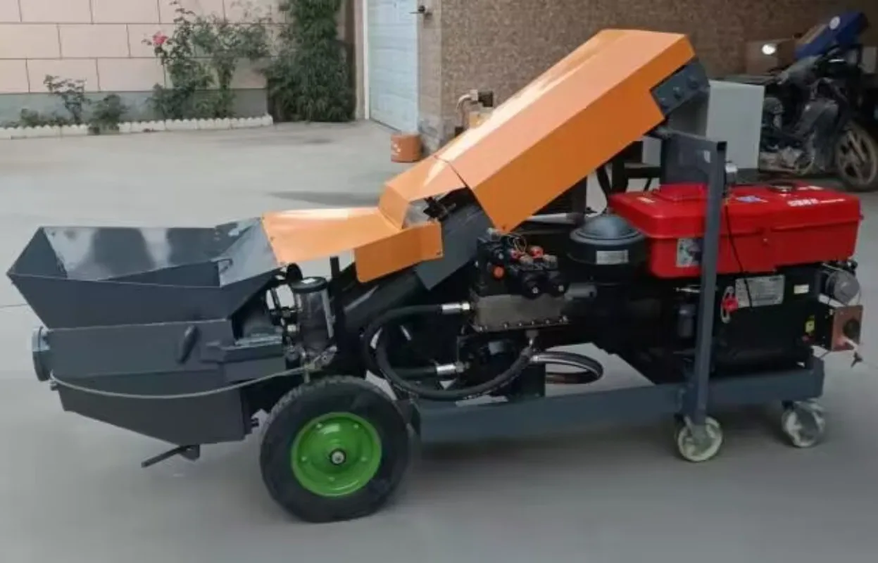 Hot Selling YG-10 Construction Equipment Mobile Electric Trailer Concrete Pump Concrete Mixer With Pump