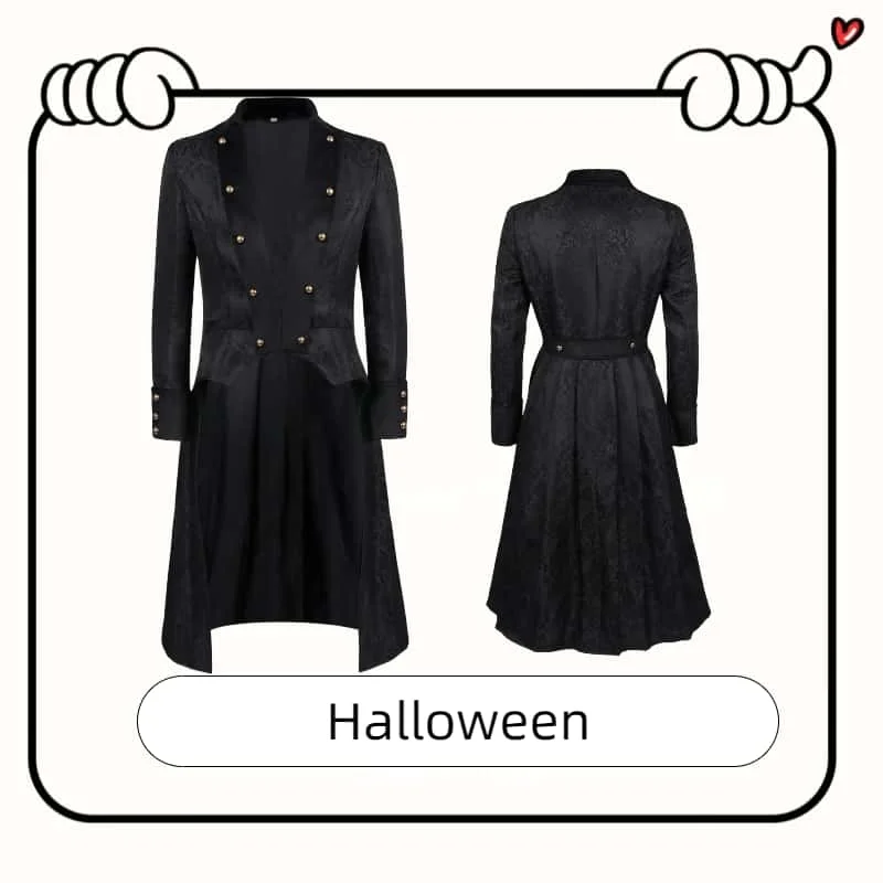 

Европейский и американский средневековый стимпанк, винтажный халат, жаккардовое пальто, верхняя одежда, униформа средней длины в викторианской эпохи