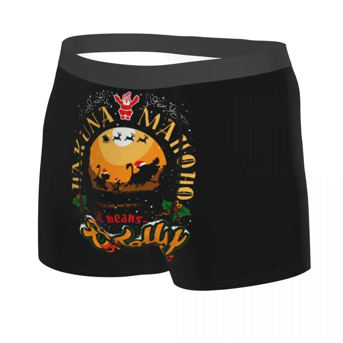 Custom Hakuna Matata Underwear Stretch The Lion King Christmas Creative Fan Art Boxer Briefs Shorts Panties Underpants For Homme