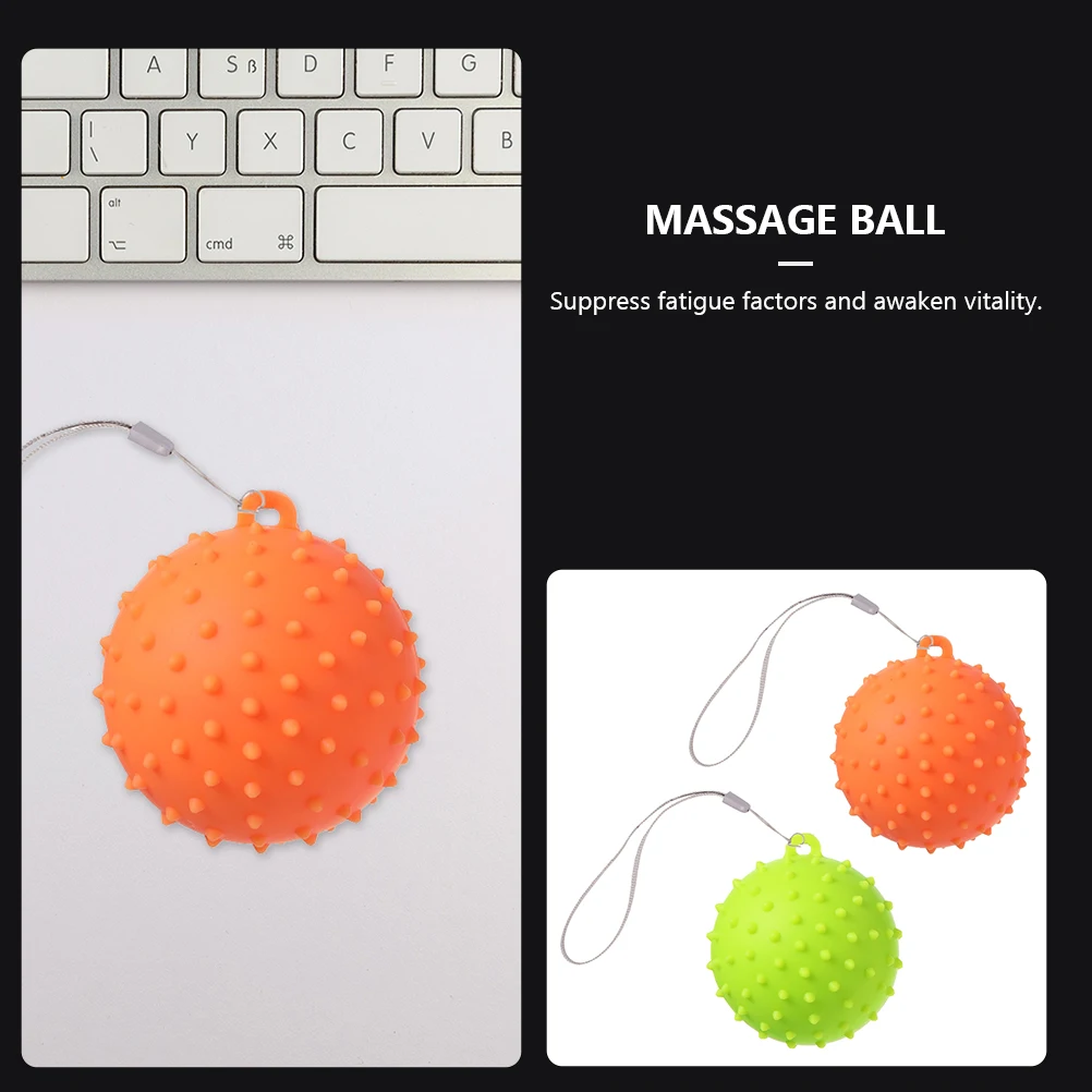 

2pcs Green Silicone Grip Balls Hand Muscle Relaxation Stress Relief Massage Roller Small Size Lightweight Portable