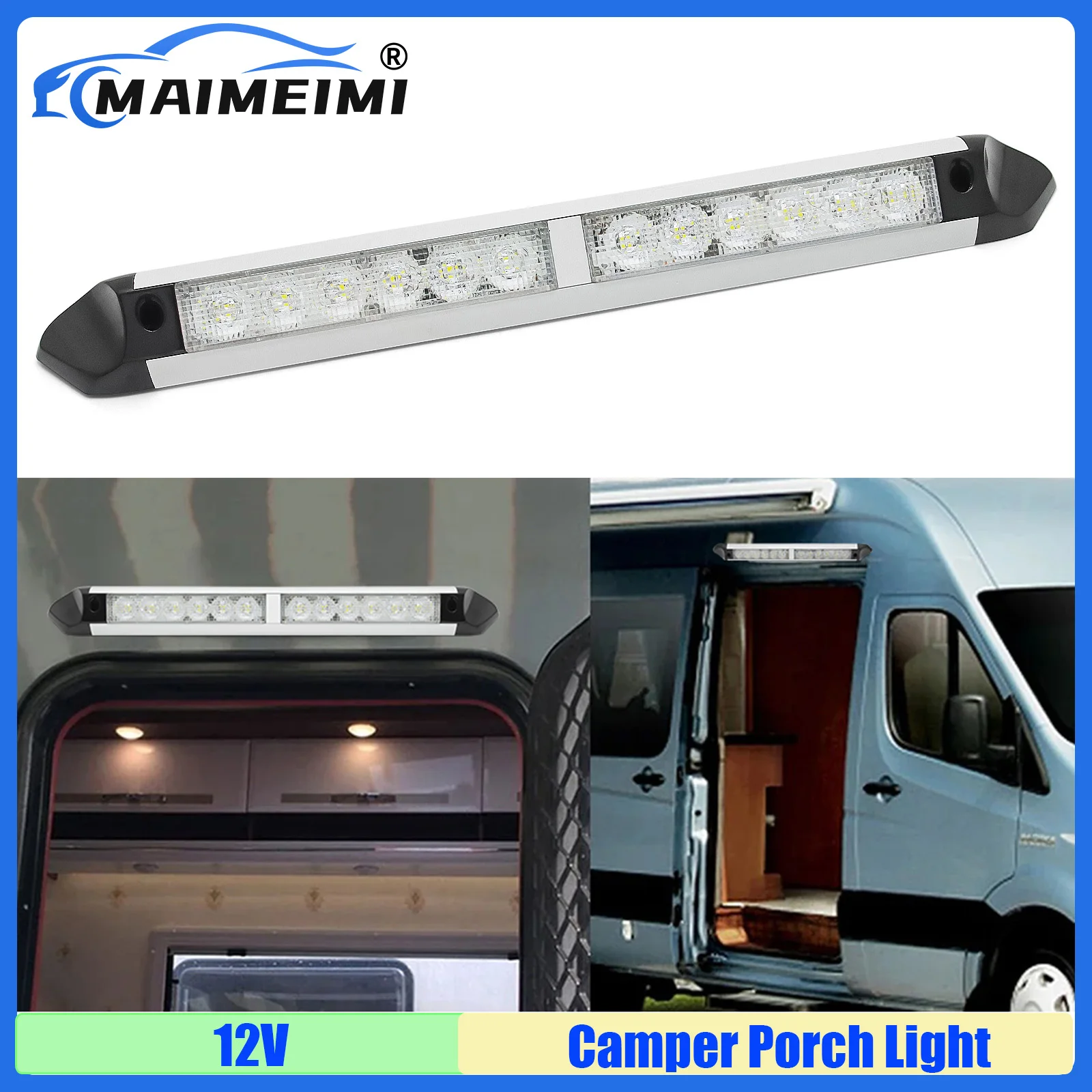 MAIMEIMI RV Awning Porch Light RV Van Trailer Exterior Lamp 12V Waterproof 12LED Awning Porch Light Caravan Interior Wall Lamps