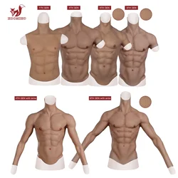 KOOMIHO Realistic Silicone Male Muscle Suit Simulation Strong Figure Artificial Sturdy Chest Men Crossdresser Macho Cosplay