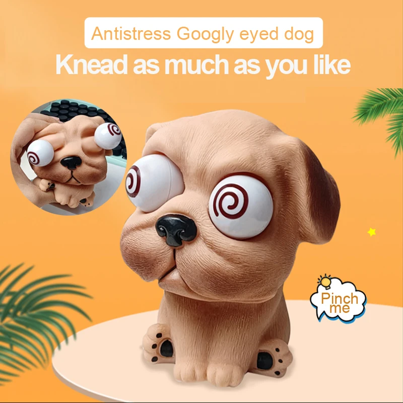 

Игрушка-антистресс, сенсорные игрушки, декомпрессия, мультяшный сжиматель, собака с глазами, TPR, милая вечеринка, забавные животные, подарок J152