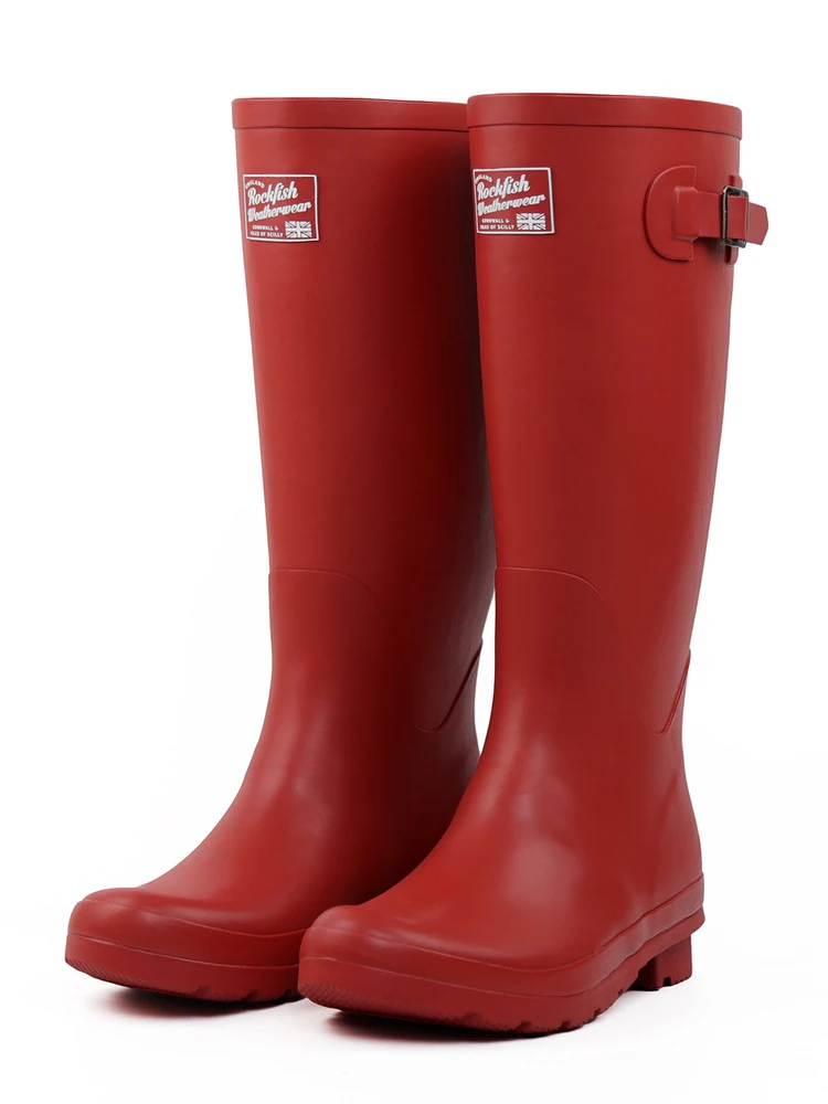 

Красные резиновые резиновые сапоги с высокой трубкой, корейские женские уличные ботинки, дышащие, удобные, весна-осень-зима, сезонного использования