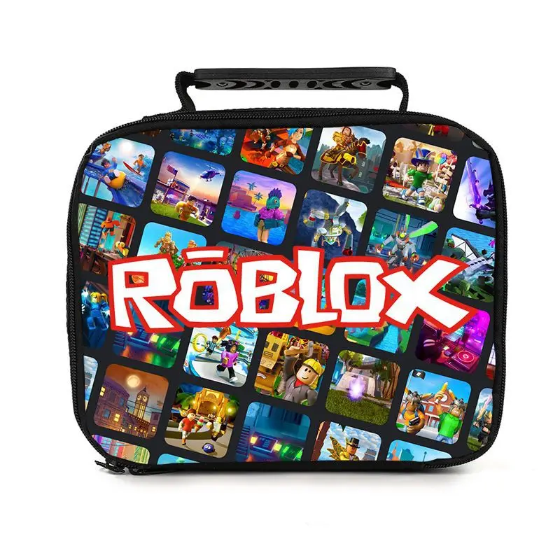 

Двухмерная Портативная сумка Roblox для обеда для учеников начальной и средней школы, сумка для еды, аниме мультяшная школьная сумка